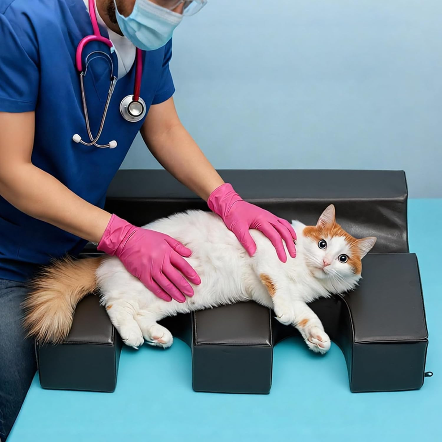 Pet Ultrasound Positioning Pad 30″X20″X6″ Veterinary Immobilizer Double Semi-Cir