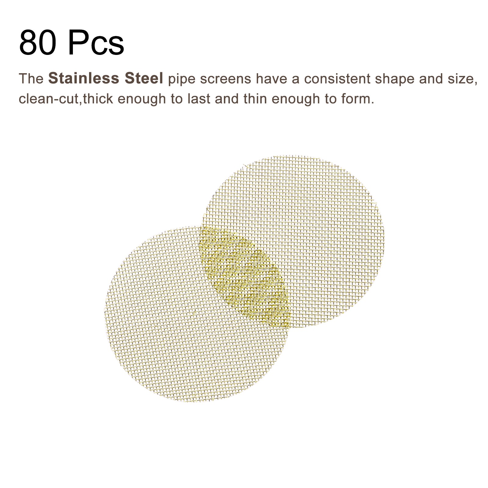 80Pack Pipe Screen Brass Screens 1 Inch 25.4mm Diameter for Pipe Filter