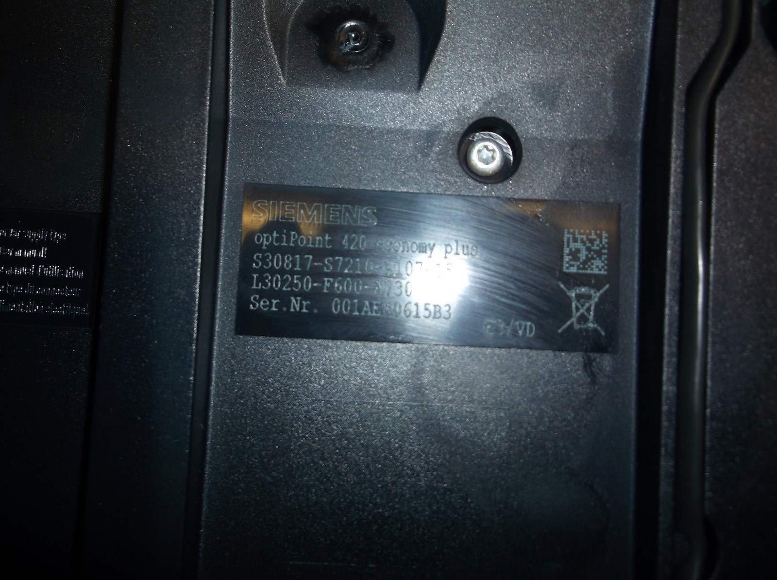 Siemens S30817-S7210-A107-15 Optipoint Economy Plus Black Office *FREE SHIPPING*
