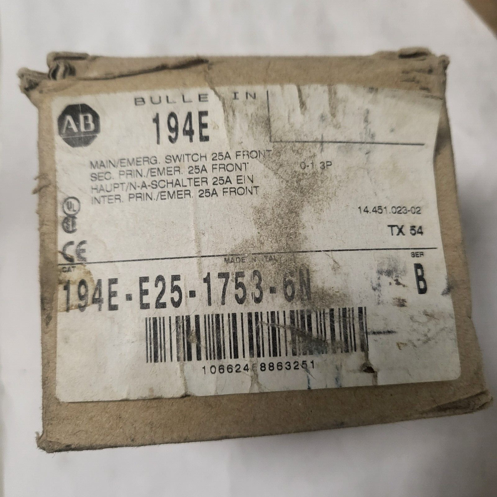 ALLEN-BRADLEY 194E-E25-1753-6N Series B