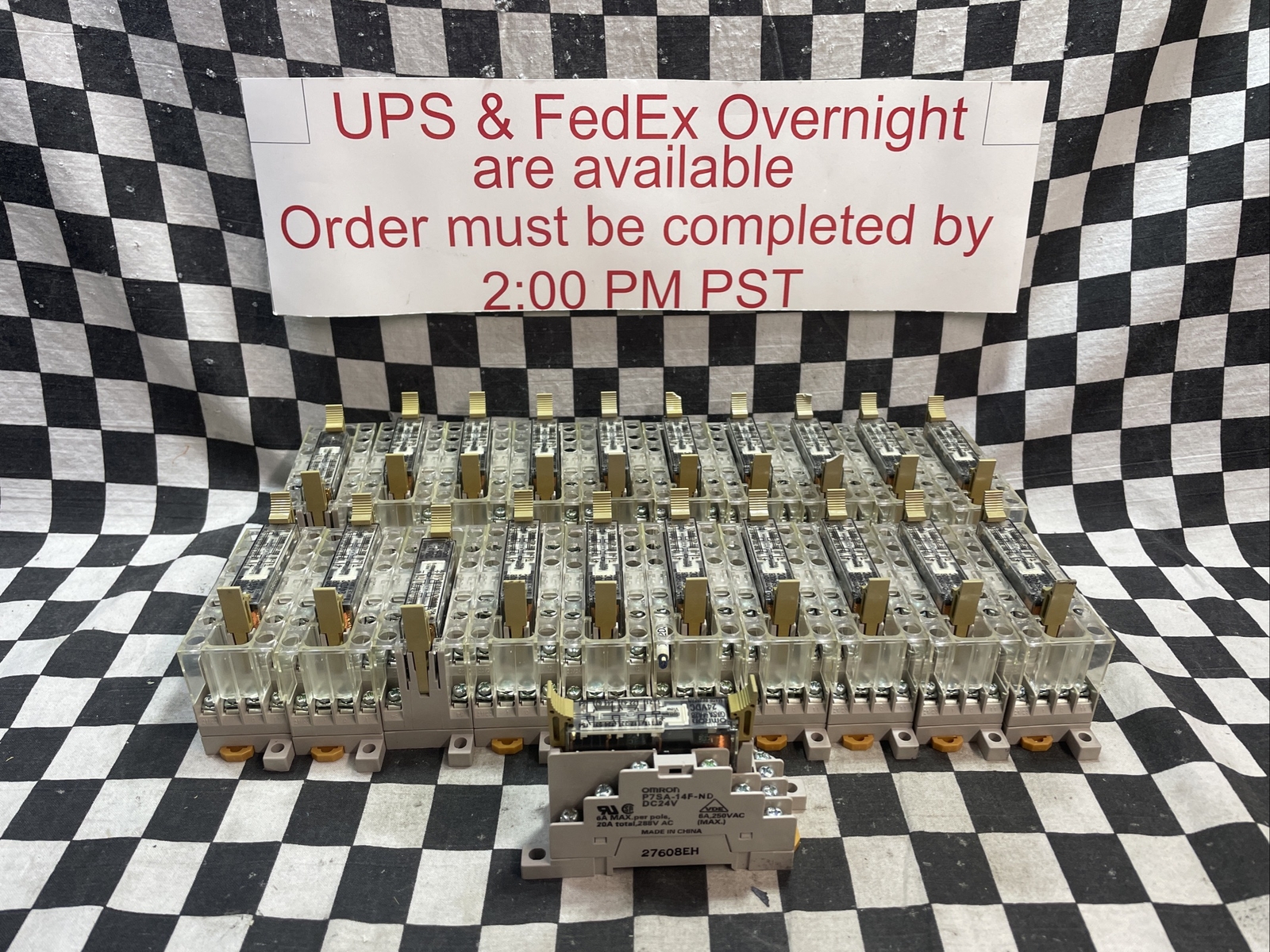 OMRON BASE RELAY 24V, P7SA-14F-ND & G7SA-4A2B, LOT OF 21, SHIPSAMEDAY