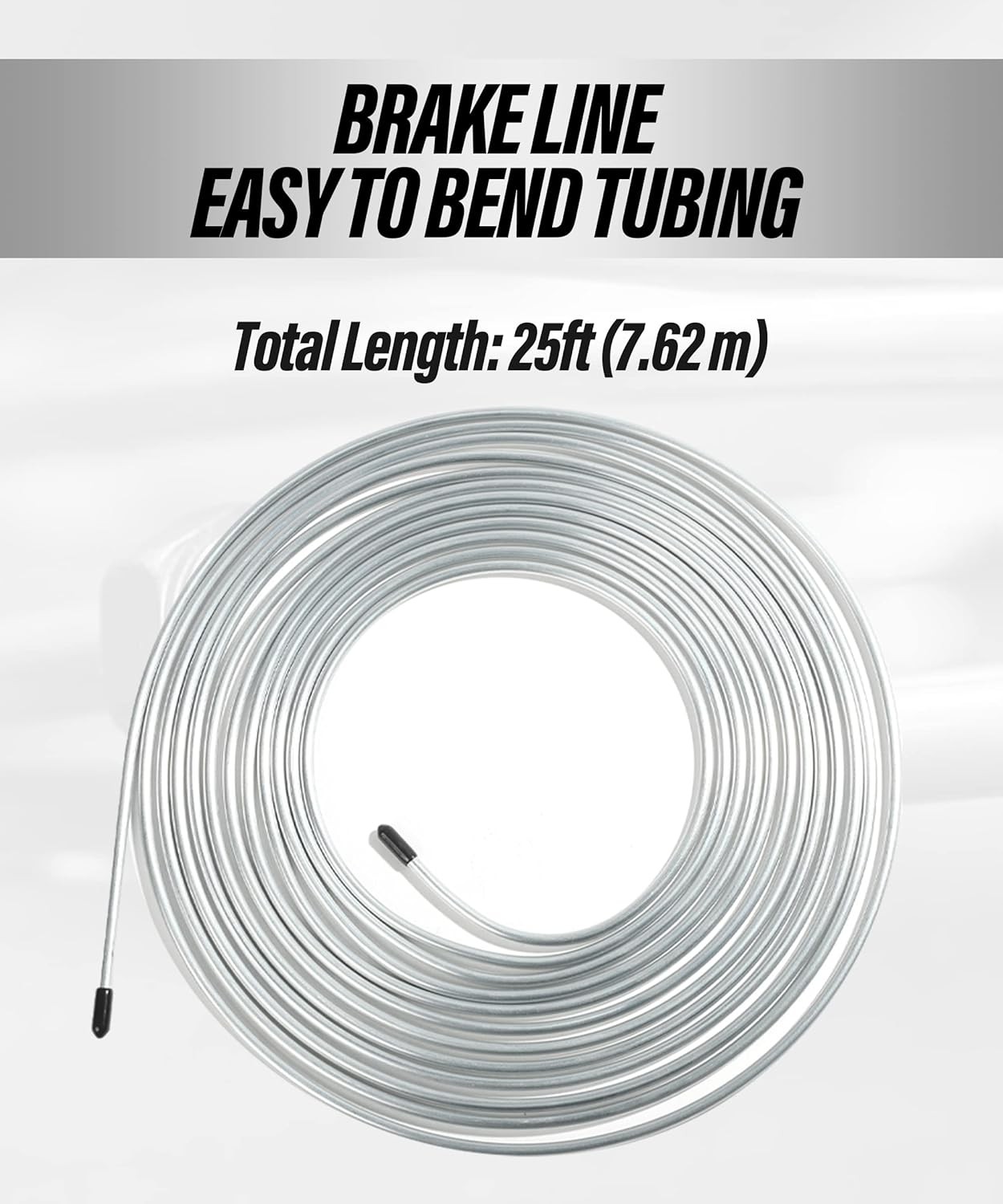 25 Ft Flexible Brake Line Tubing Kit Copper Nickel Brake Line w/ 16 Fittings