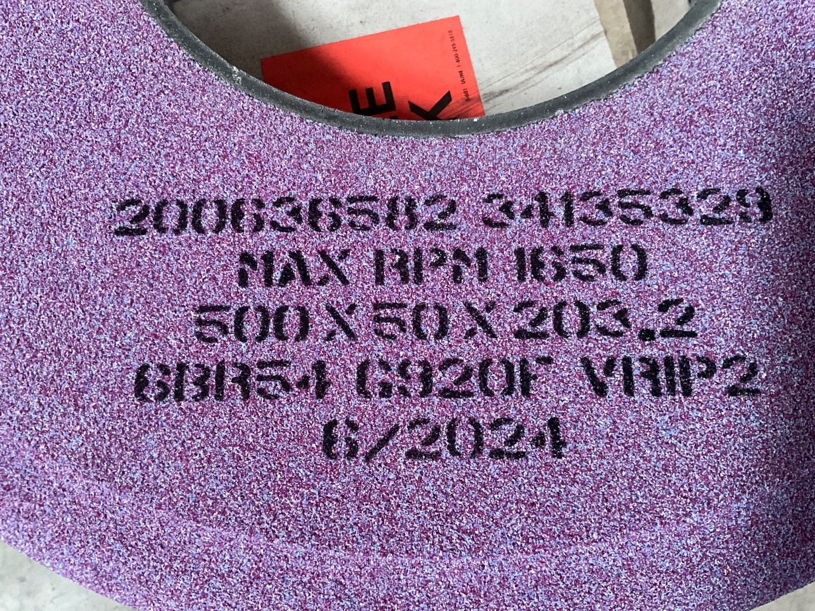 Radiac Abrasives 500x50x203.2mm Grinding Wheel 38A54J20F VHP-2 20″x2″x8″ 1650 RP