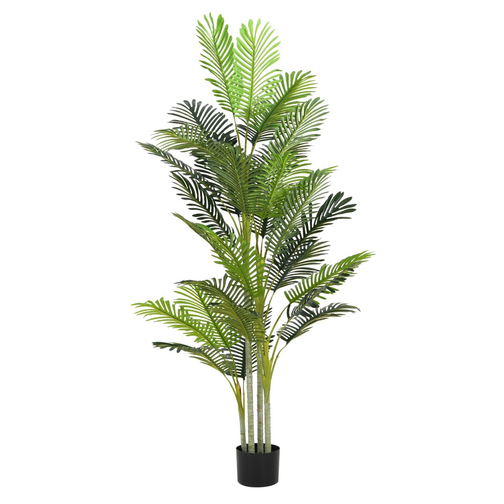 78.5″ Artificial Palm Tree with Black Plastic Pot, Set of 2