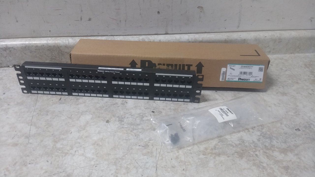 Panduit DP485E88TGY 19 In Overall Width 3-1/2 In Overall H 48 Port Patch Panel