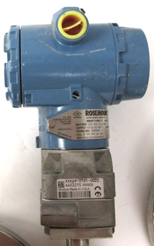ROSEMOUNT SMART TRANSMITTER, HART, 3051CD2A22A1AS2B4M5K5, 3″ 150 FLANGE, SURPLUS