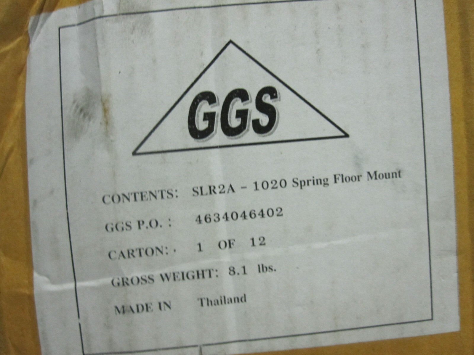 Floor Mount Seismic and Wind Vibration Isolator 4A2-012 / 5XR64 : 765 to 1020 lb