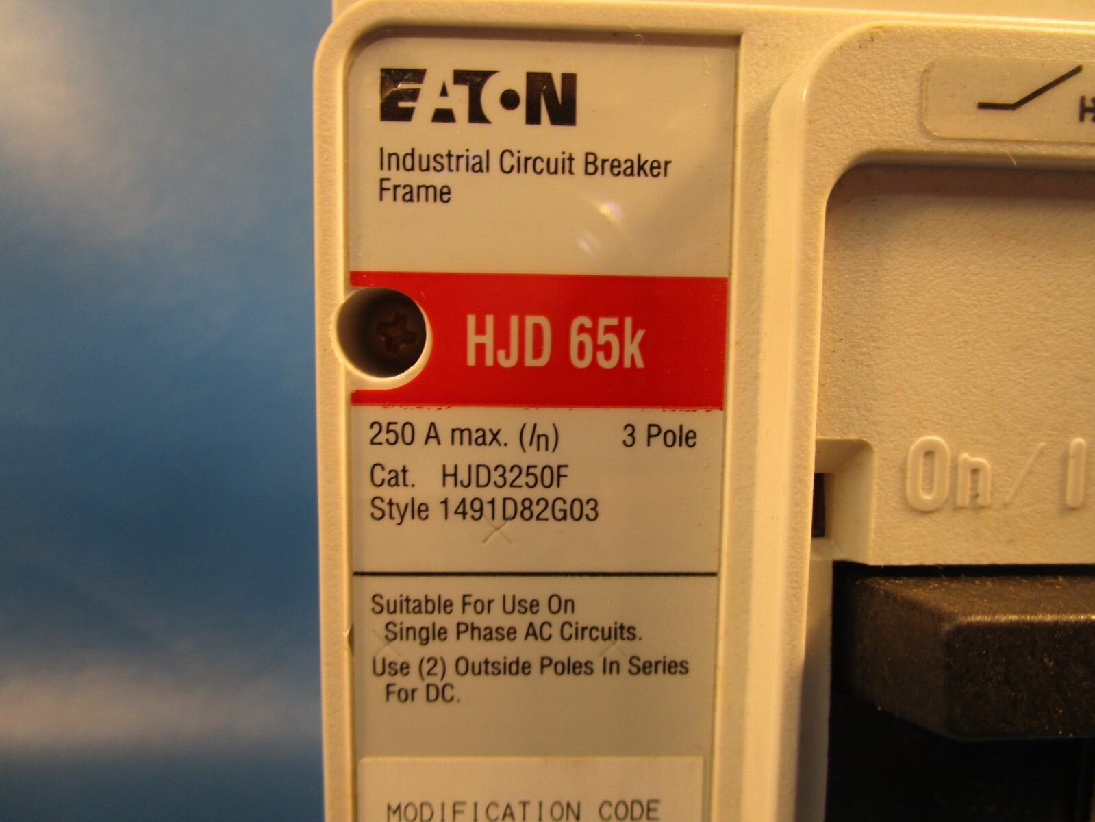 Eaton HJD3175W Molded Case Breakers (MCCBs) HJD 3P 175A 600V 50/60Hz 3Ph J Frame