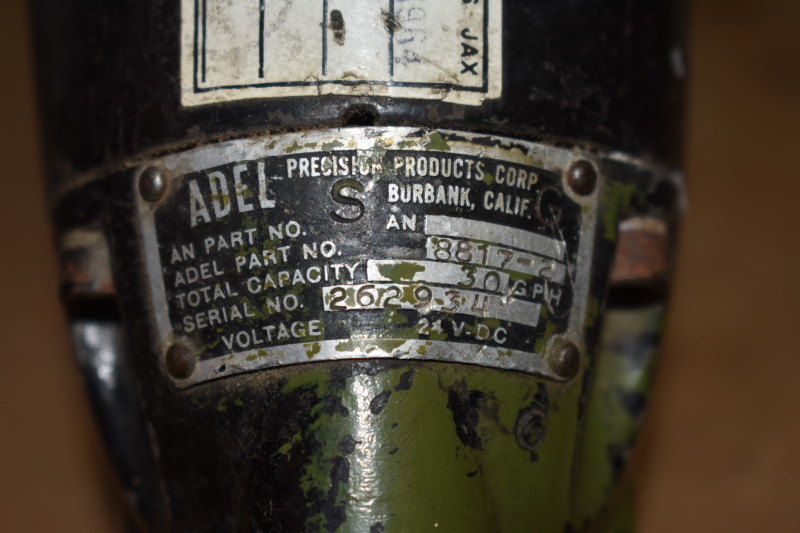 Adel Precision 8817-2 Fuel Pump, Aviation, 30GPH, 24VDC, For Repair