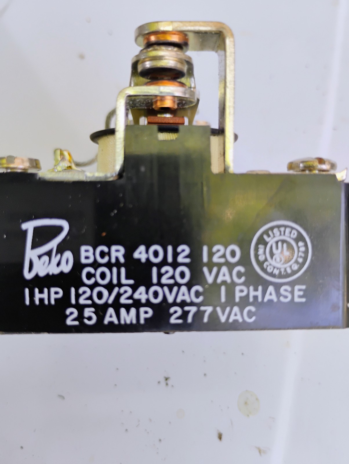 BEKO BCR-4012-120 GENERAL PURPOSE RELAY COIL 120 VAC IHP 120/240VAC 1 PHASE 25A
