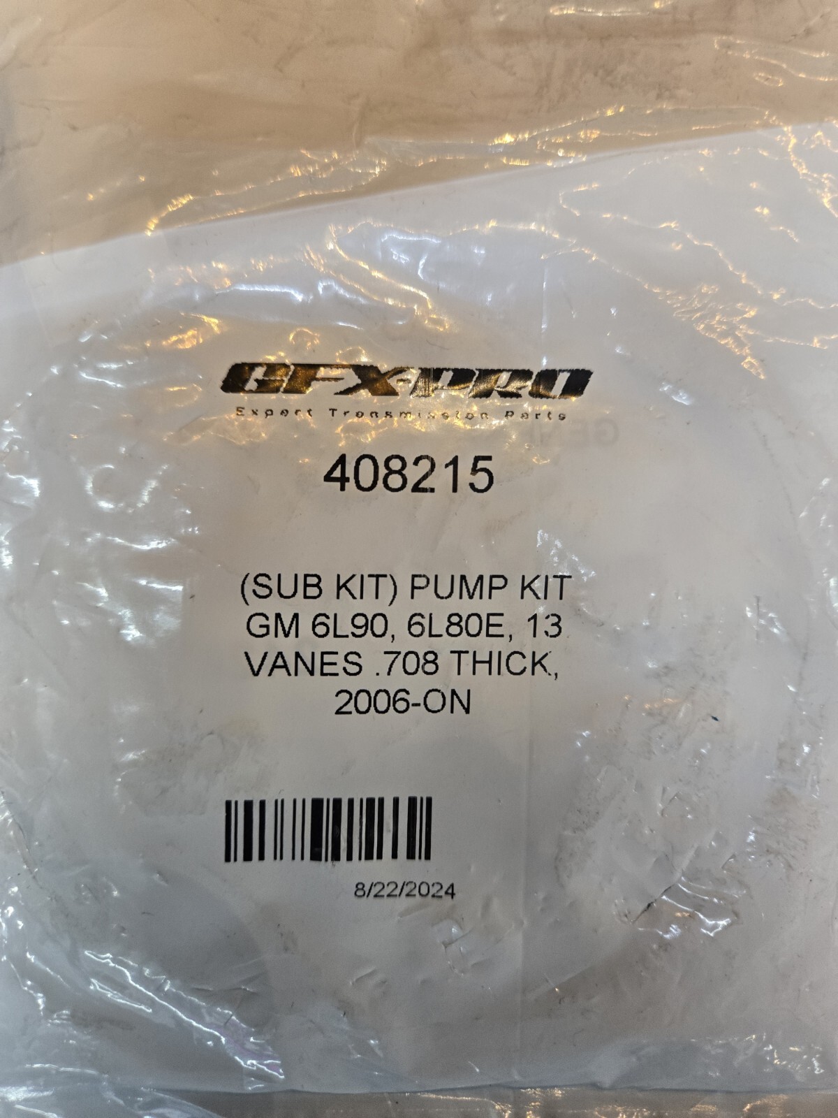 PUMP REPAIR KIT GM 6L45, 6L50, 6L90, 6L80E, 13 VANES .708 THICK, 2006-ON, …