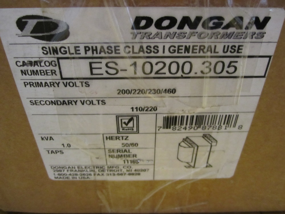 Dongan ES-10200.305 Single Phase Transformer