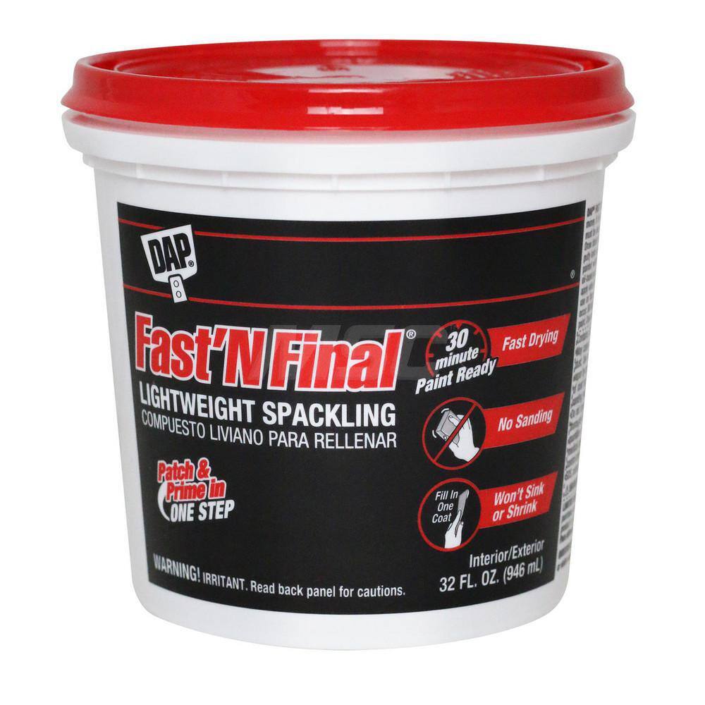 DAP 12142 One Step Fast ‘N Final Lightweight Spackle, White, 32 oz