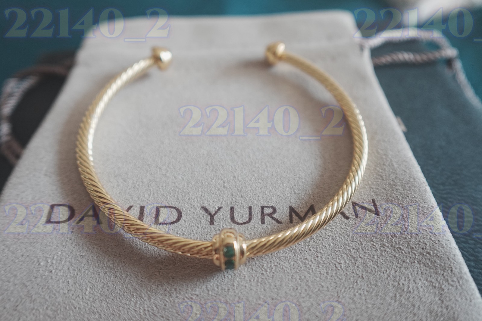 NewDavidYurman18K.GOLD Single Station Emerald Bracelet 7.5inch