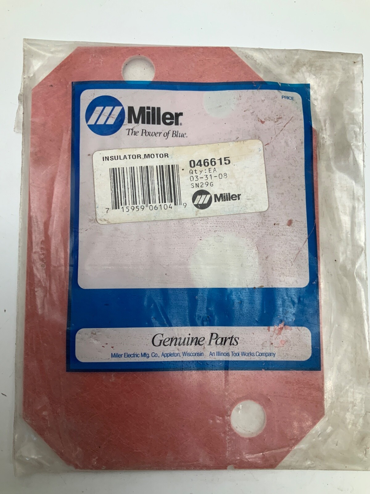 NEW GENUINE PARTS MILLER 046615 INSULATOR MOTOR