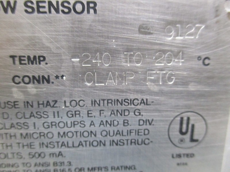 MICRO MOTION DS012S109 MASS FLOW SENSOR TRANSMITTER UNMP