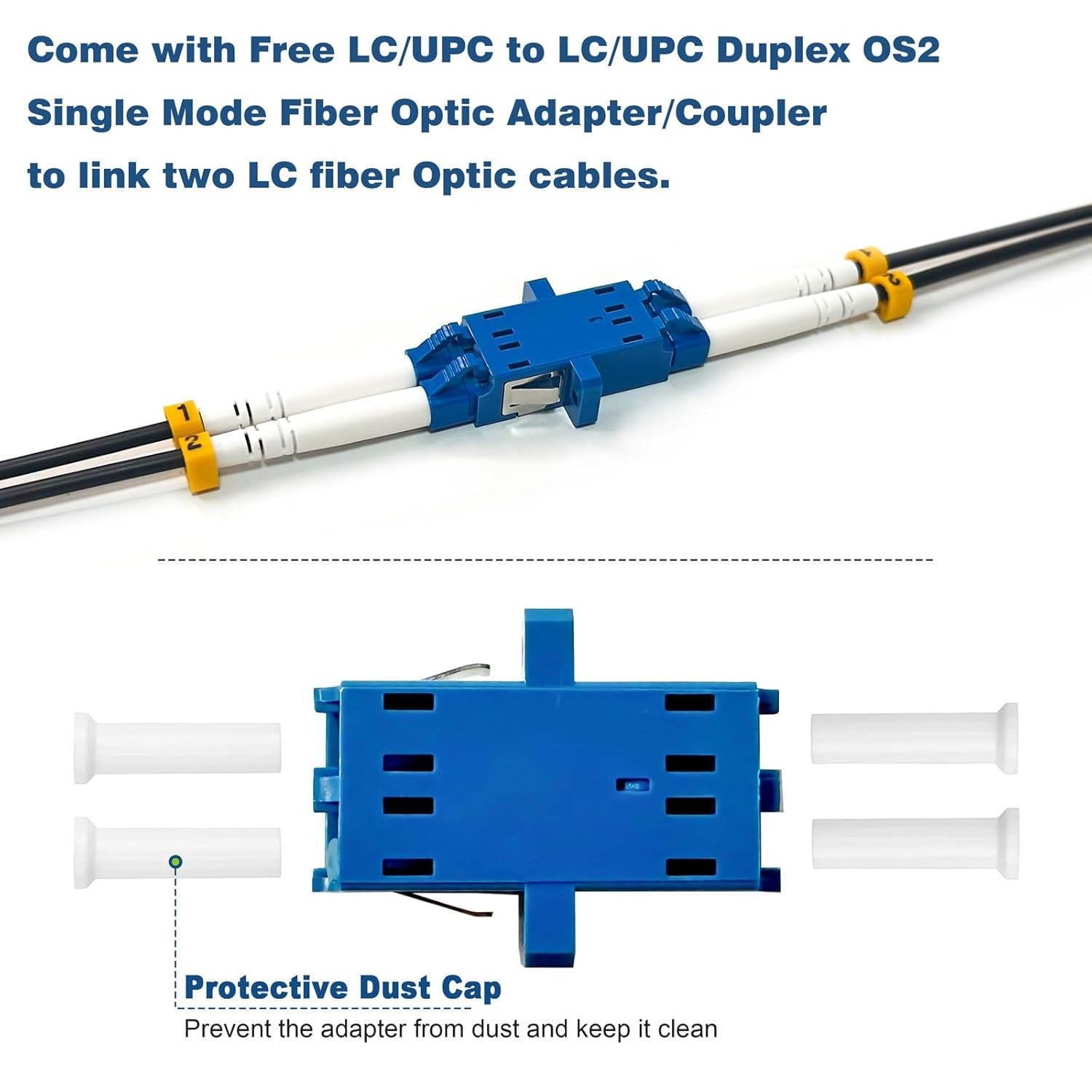 65ft/20m LC to LC Armored Outdoor Fiber Optic Cable Single Mode Duplex Fiber…