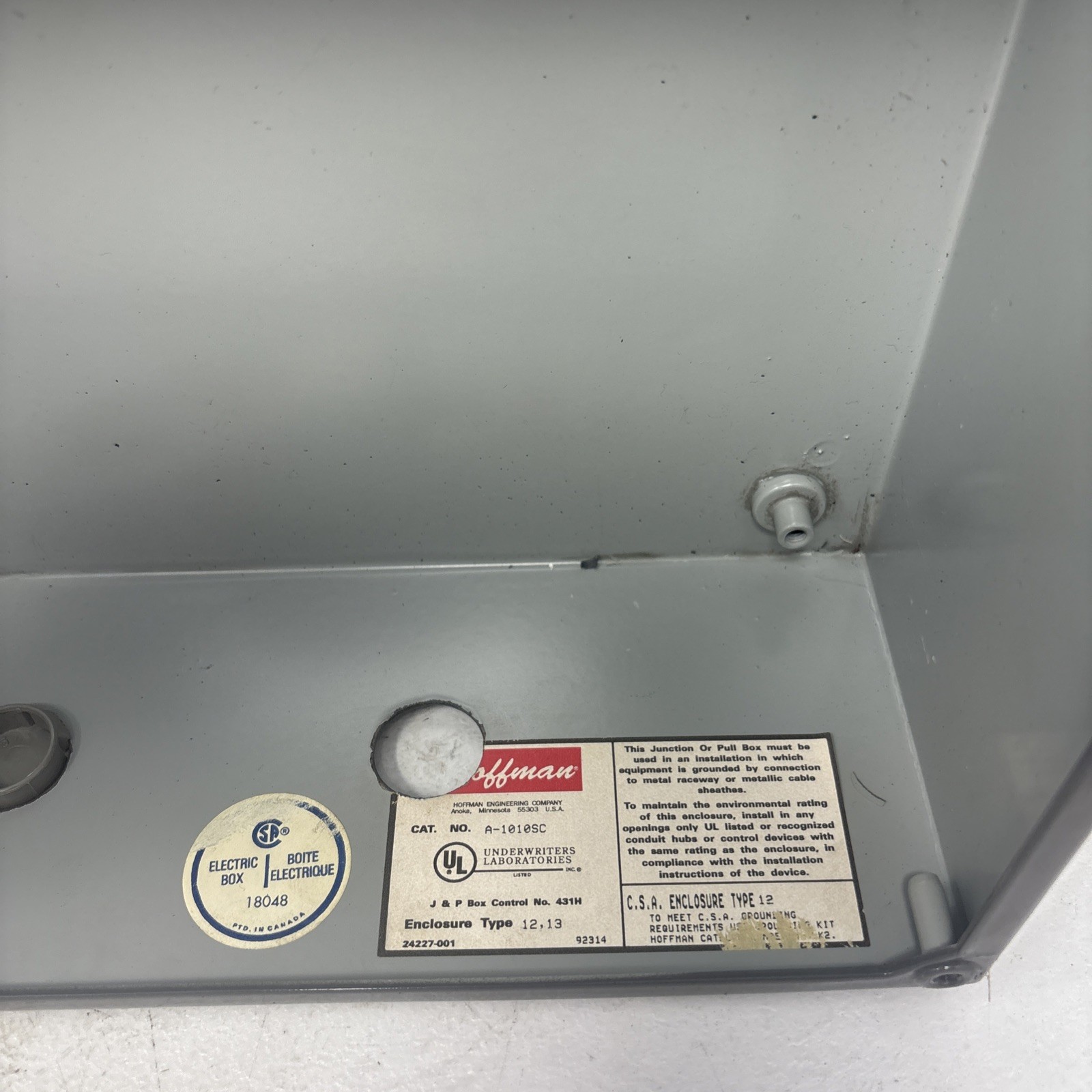 Hoffman A1010SC Box 54240 10″X10″X4″
