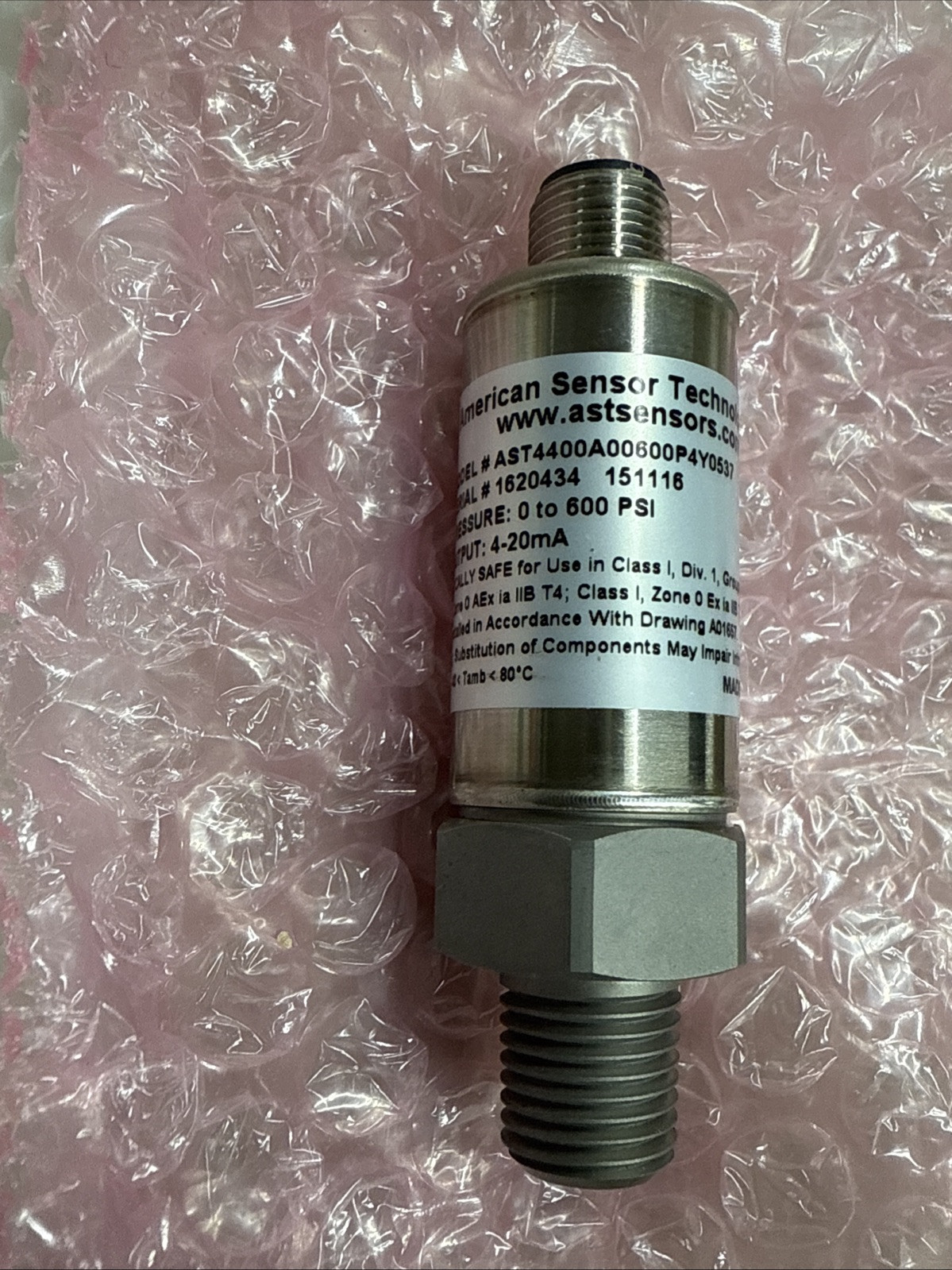 New AST American Sensor Technology AST4400A00600P4Y0537 Sensor