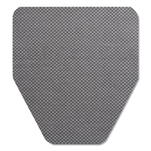 TOLCO Komodo Urinal Mat, Shield-Shaped, Gray Smooth Surface, 18″ x 20″, 6/Carton