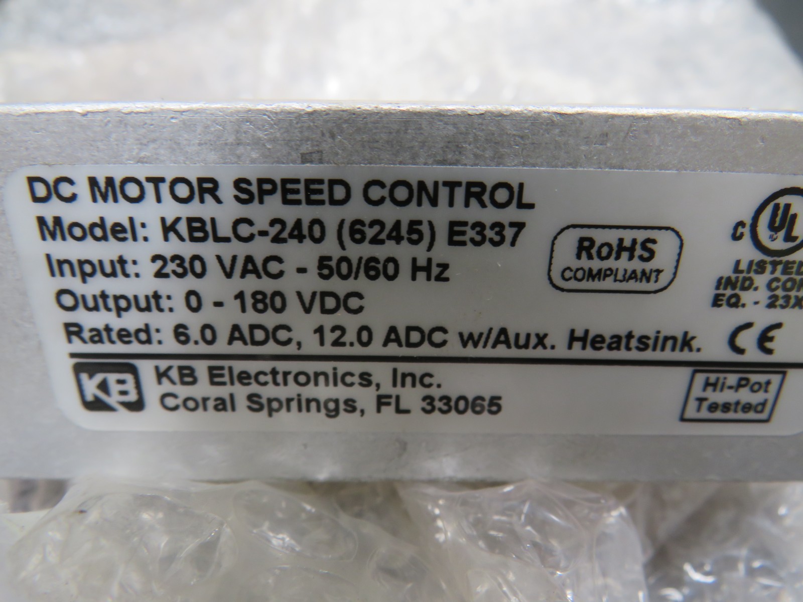 KB Electronics KBLC-240 DC Motor Speed Control