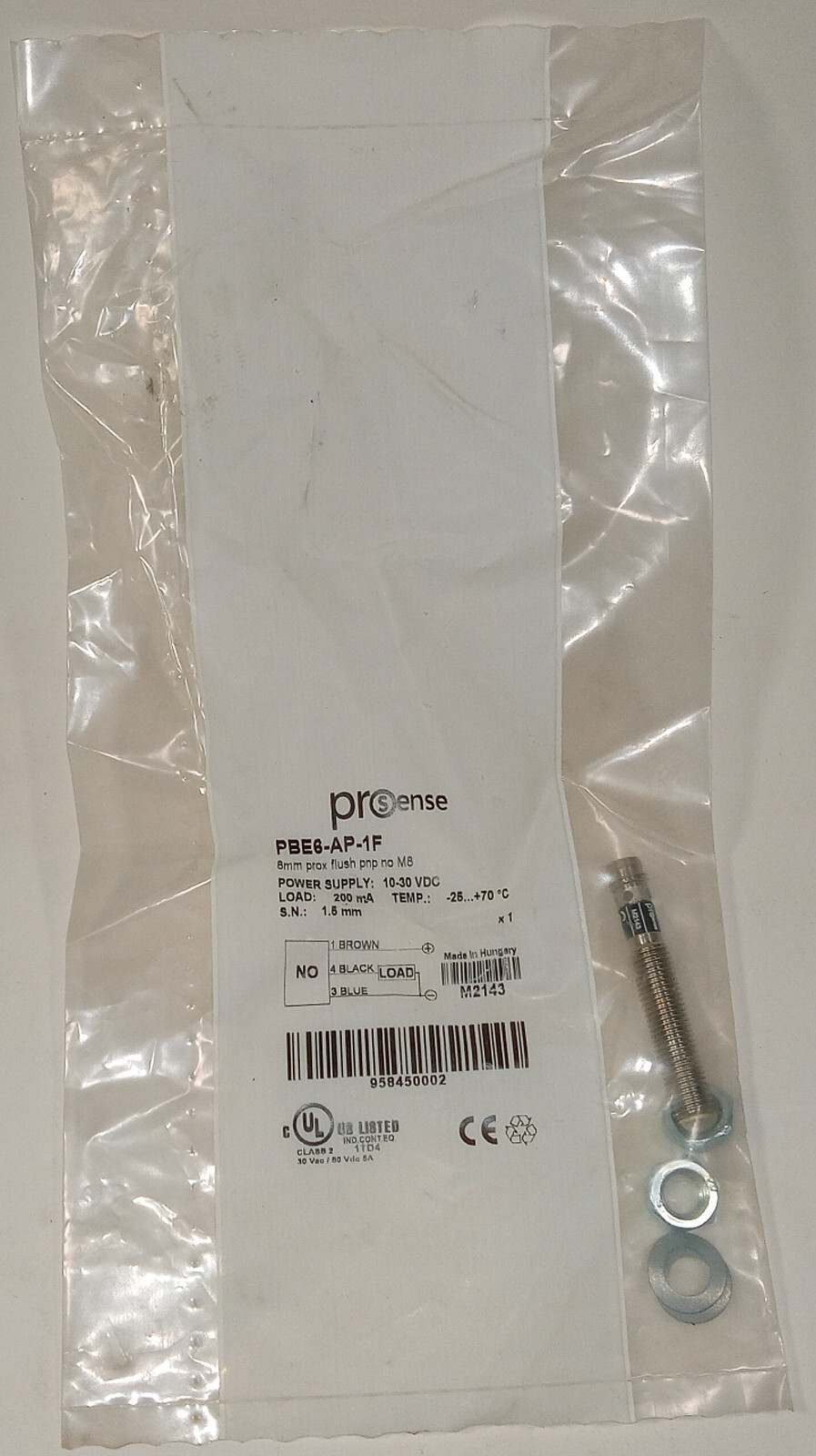 1 NEW PROSENSE PBE6-AP-1F INDUCTIVE PROXIMITY SENSOR NNB ***MAKE OFFER***