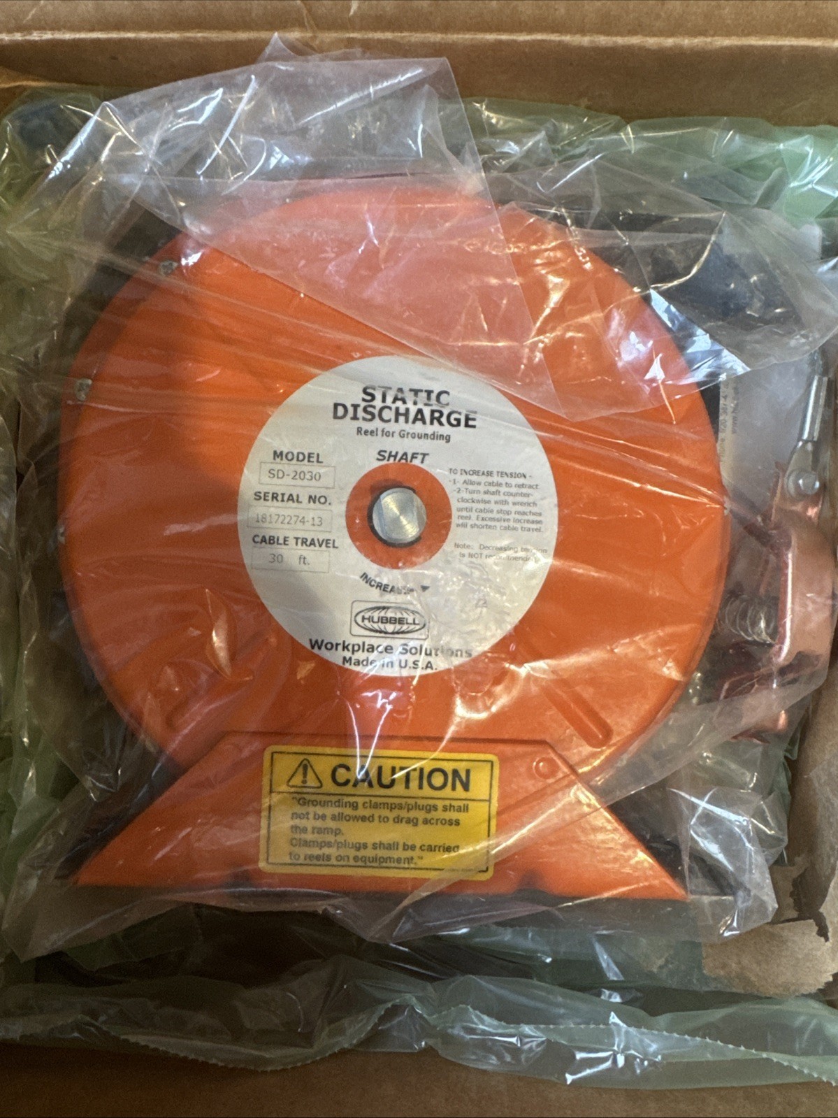 Hubbell SD-2050 Static Discharge Reel for Grounding
