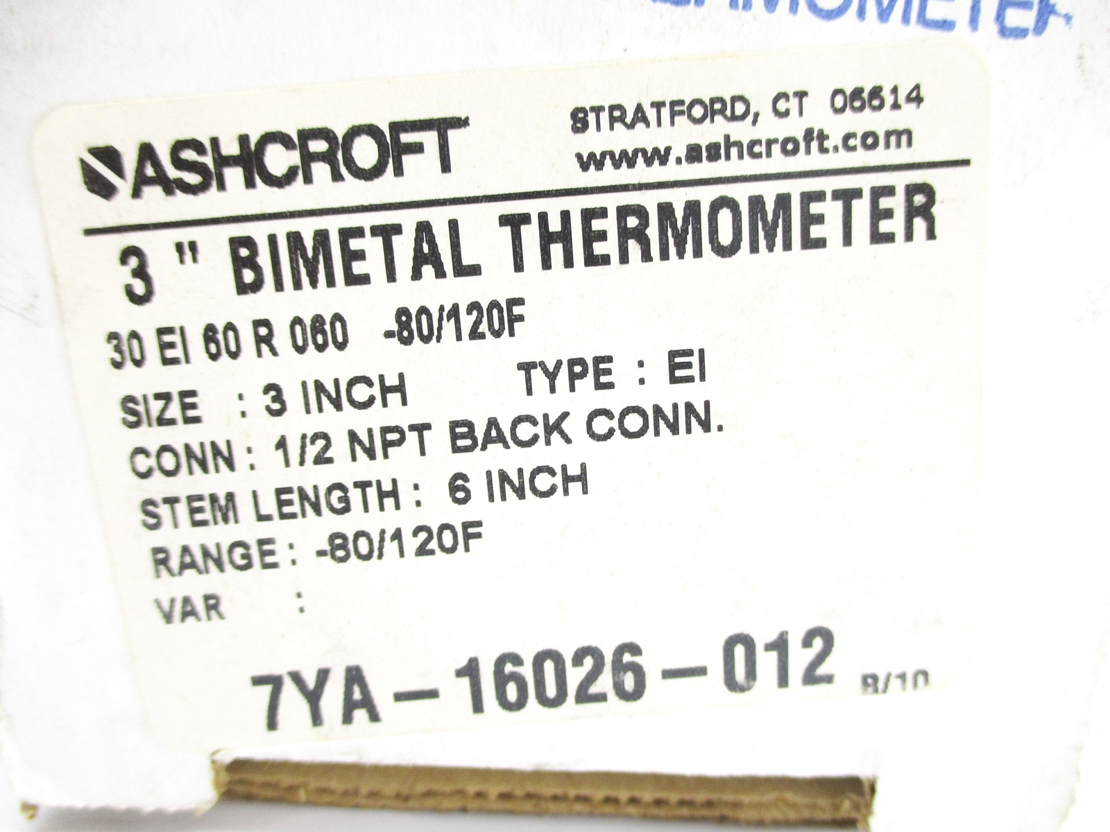 ASHCROFT 30EI60R060-80/120F -80/120F 3″ NSMP
