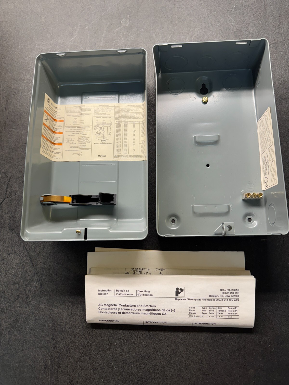 Square D 8536 Nema Size 0 & 1 Starter Class Type S Enclosure Only
