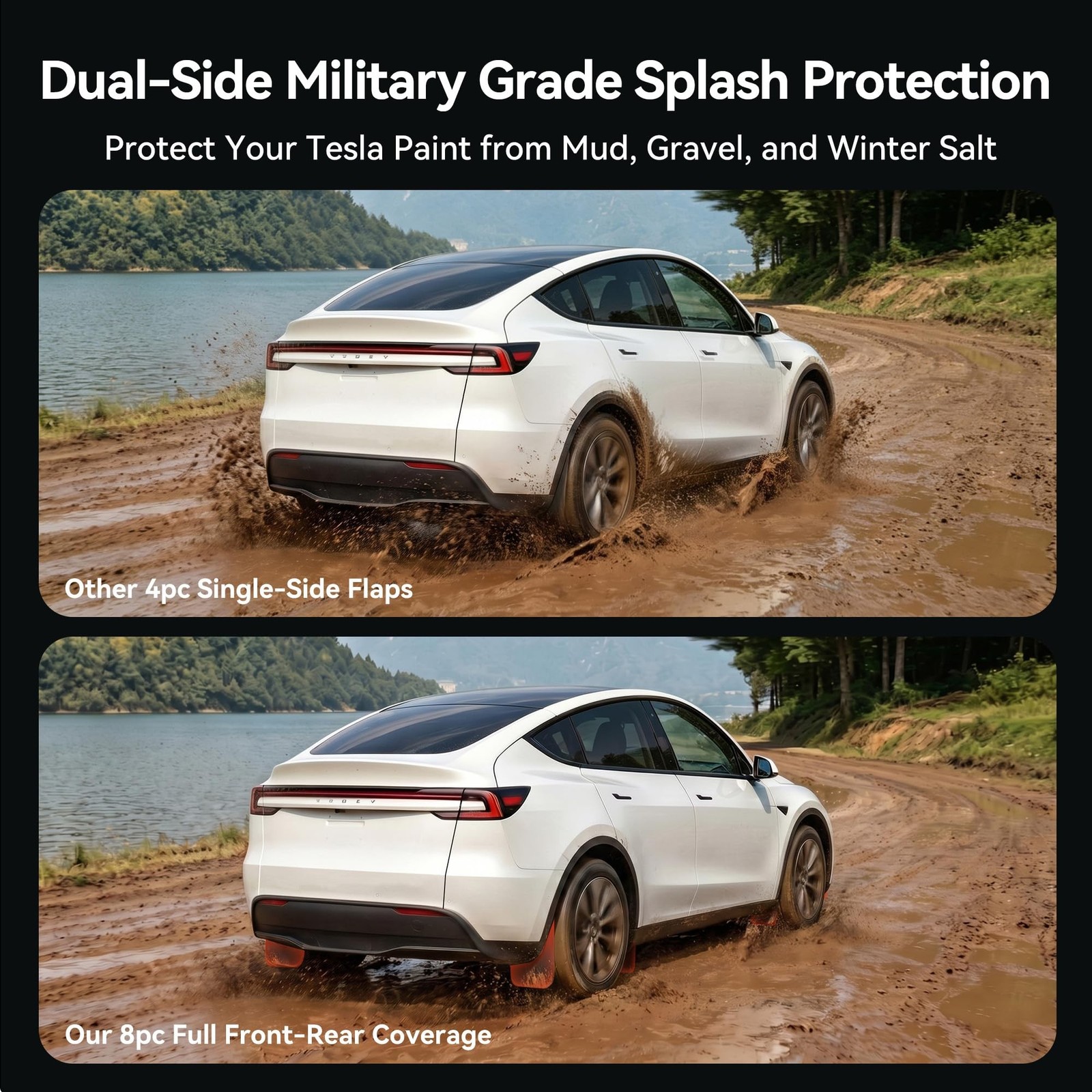 YONZEE 8-Pack Front and Rear Mud Flaps for Tesla Model Y Juniper 2025 2026 | …
