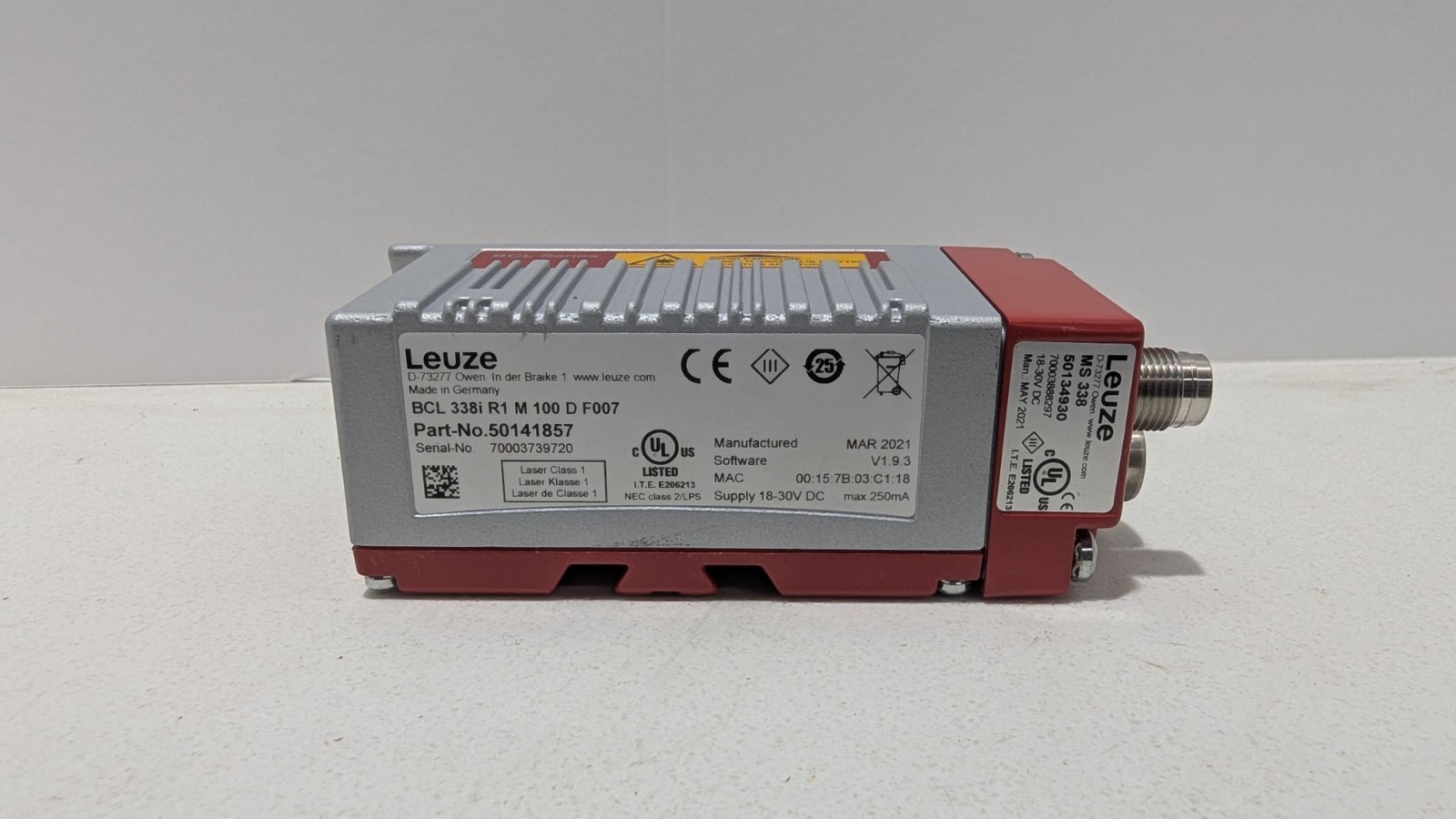 USSP Leuze BCL 338i R1 M 100 D F007 Stationary Bar Code Reader
