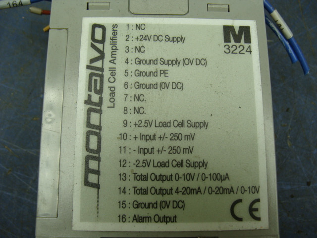 MONTALVO STRAIN GAUGE LOAD CELL AMPLIFIER M3224 11000898 24VDC 4W