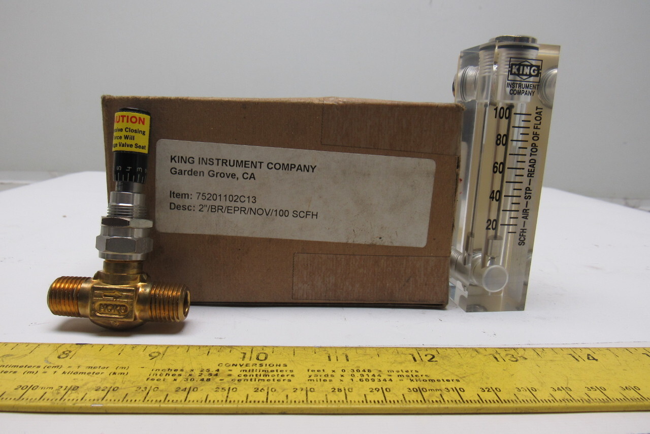King instrument Company 75201102C13 Flow Meter 2″/BR/EPR/Nov/100 SCFH