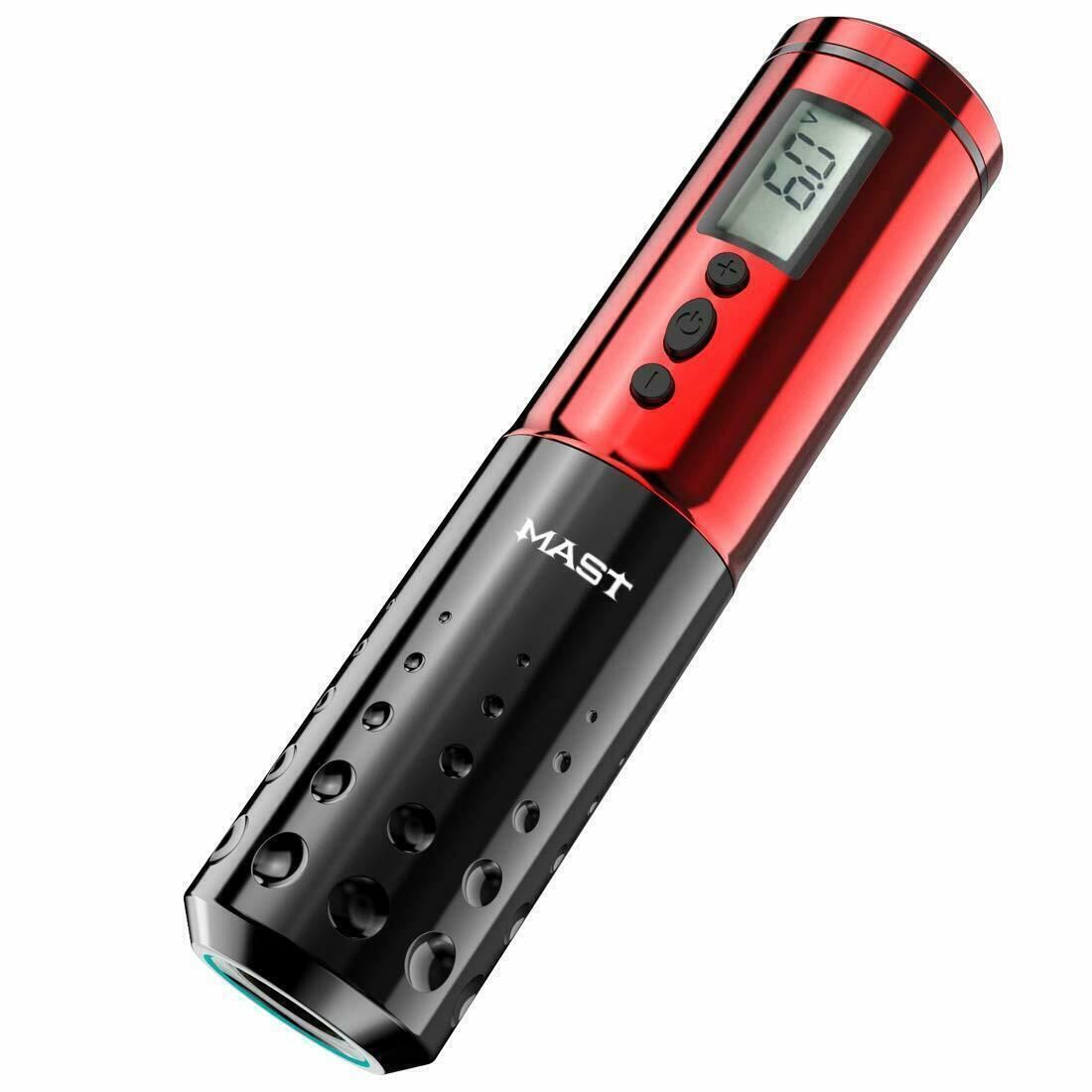 Mast Lancer Wireless Rotary Tattoo Pen Machine 2Pcs Batteries LED Display