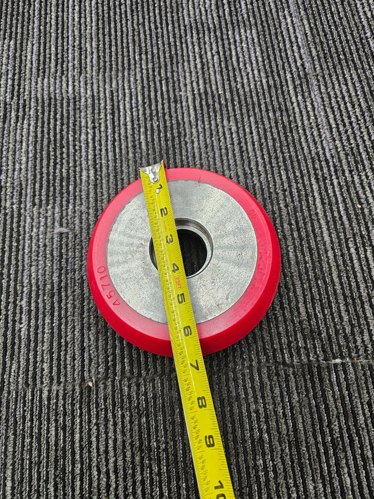 (QTY 2) 45710 Red Silver Replacement Heavy Duty Load Wheel Roller Round 6-1/2″