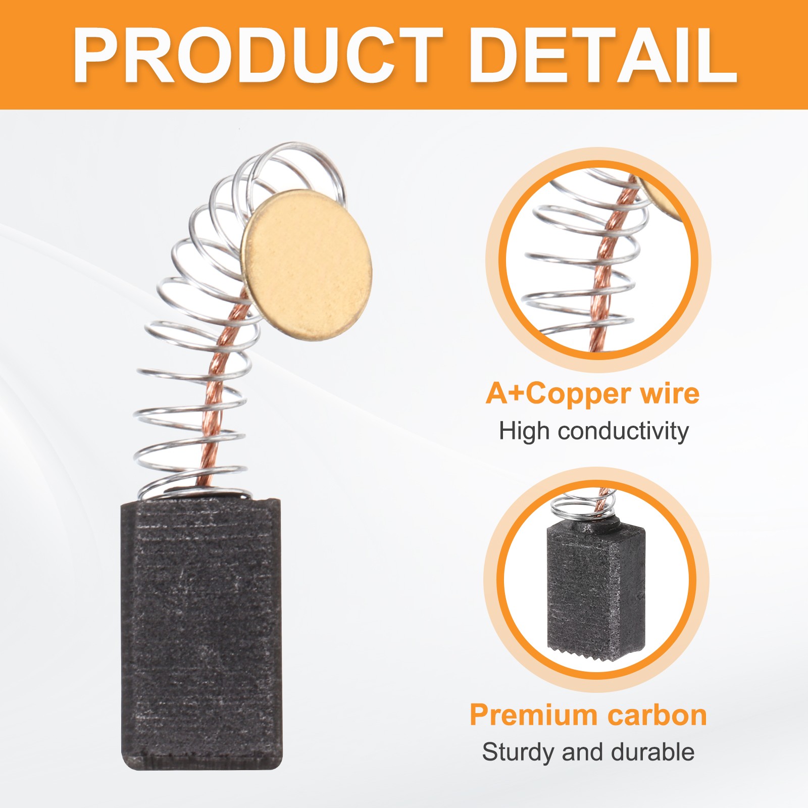 4 Pack CB51 Carbon Brushes Set Replaces 12x8x5mm for Most Power Tools Motor