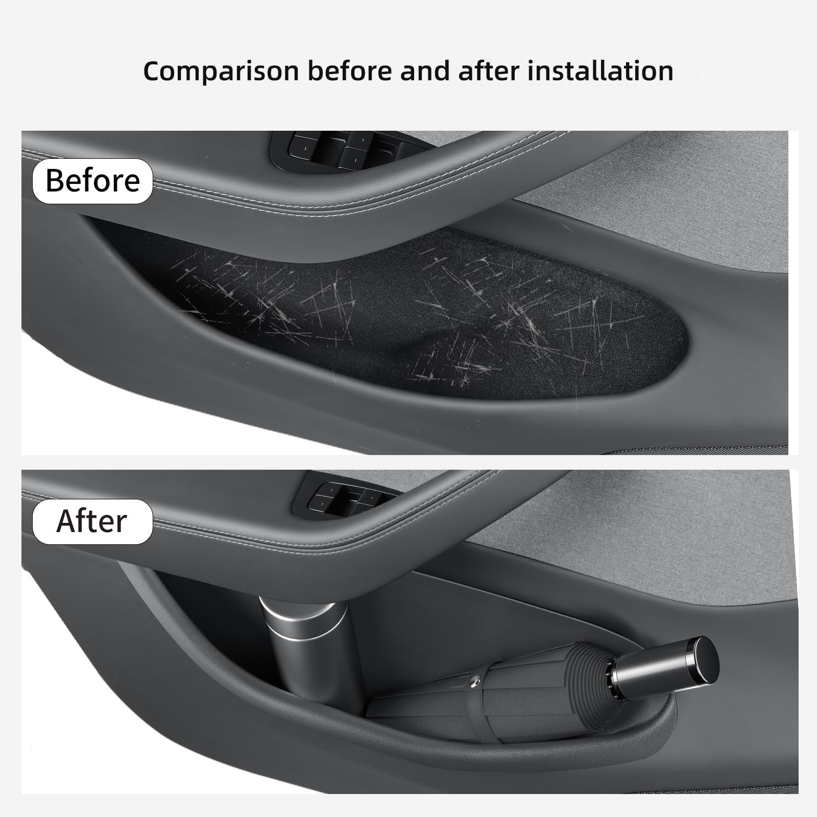 LUCKEASY 4PCS Door Side Storage Box Full Arounding for Tesla Model Y Juniper …