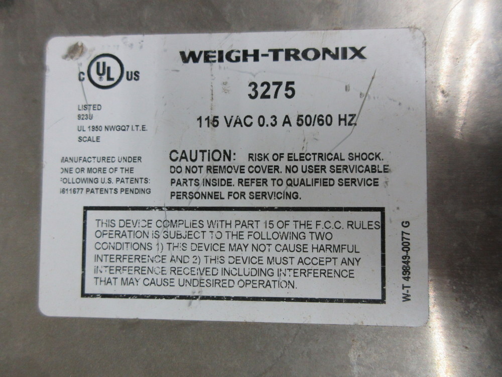 Weigh-Tronix 3275 Checkweigher