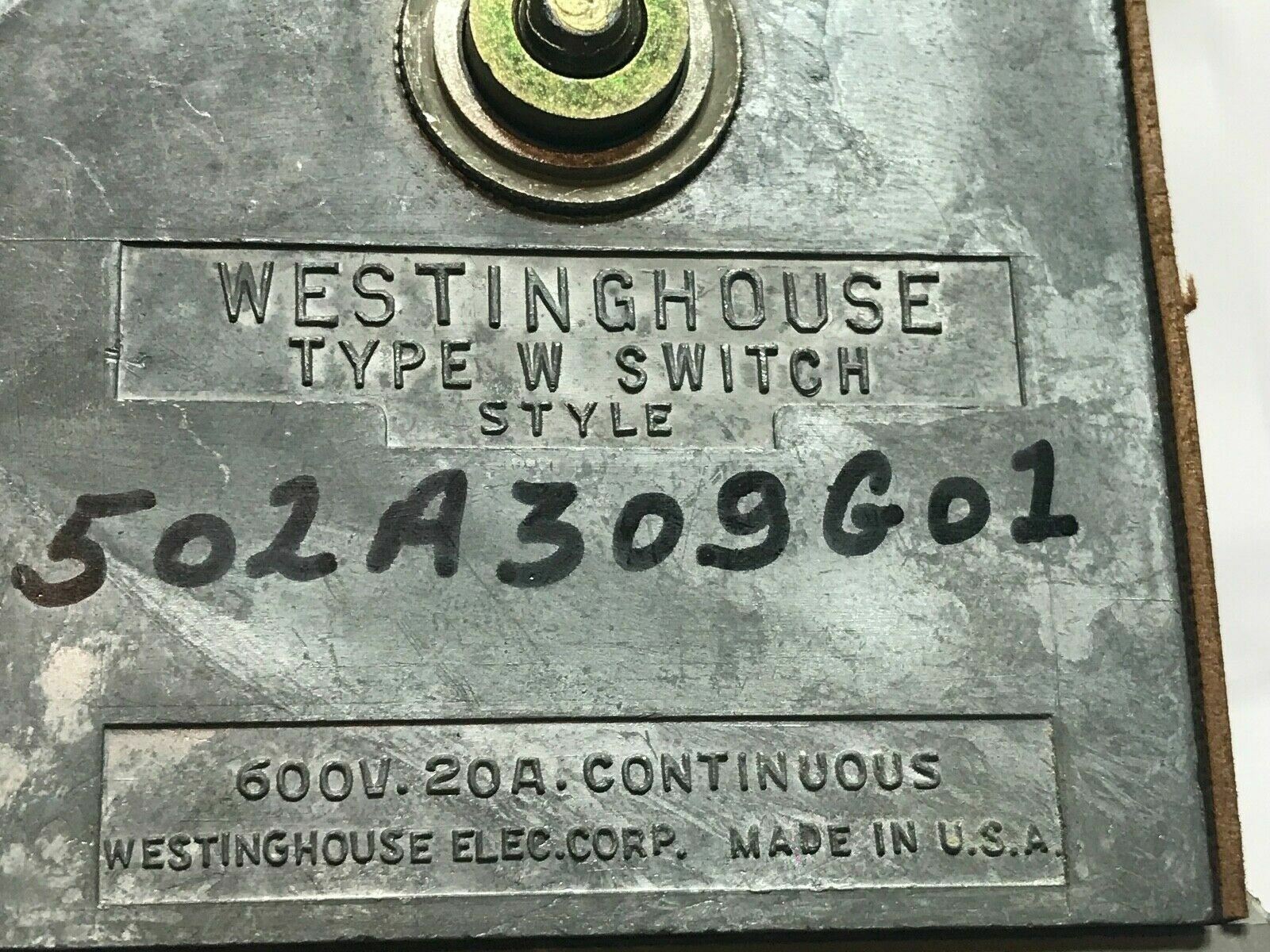 Westinghouse 502A309G01 Type W Switch Style