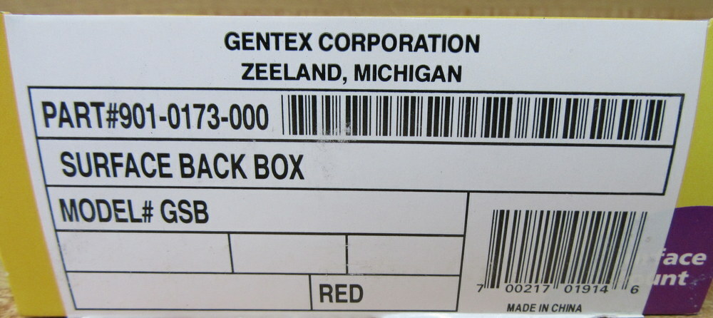 Gentex 901-0173-000 Back Box 9010173000 (Pack of 12)
