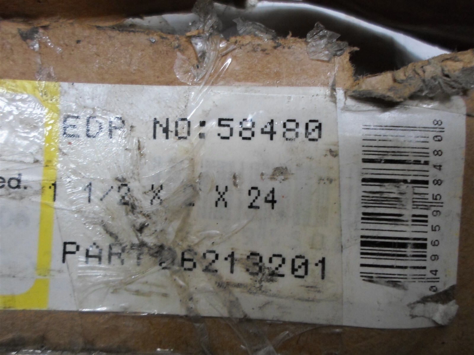 Unused w/ stains & knicks: 24 x 2 x 1-1/2, Low Carbon Steel, Part No. 06213201
