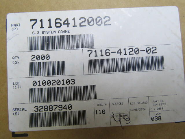 Yaz 7116-4120-02 Qty of 240 per Lot Yazaki 7116-4120-02