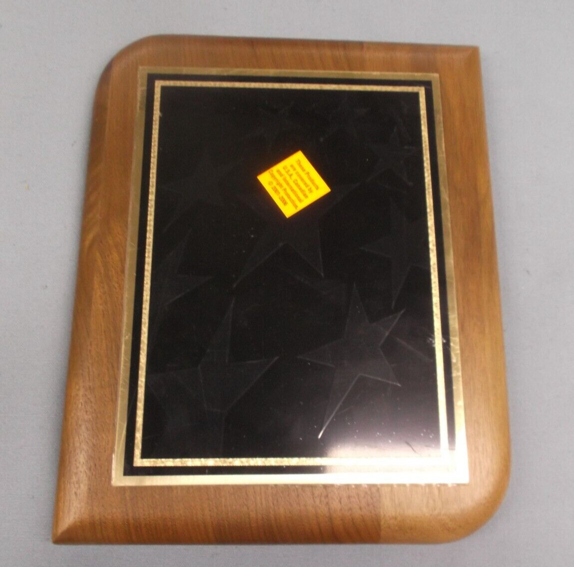 8 x 10 plaque shaped solid walnut SDI68 black star engraving plate trophy parts