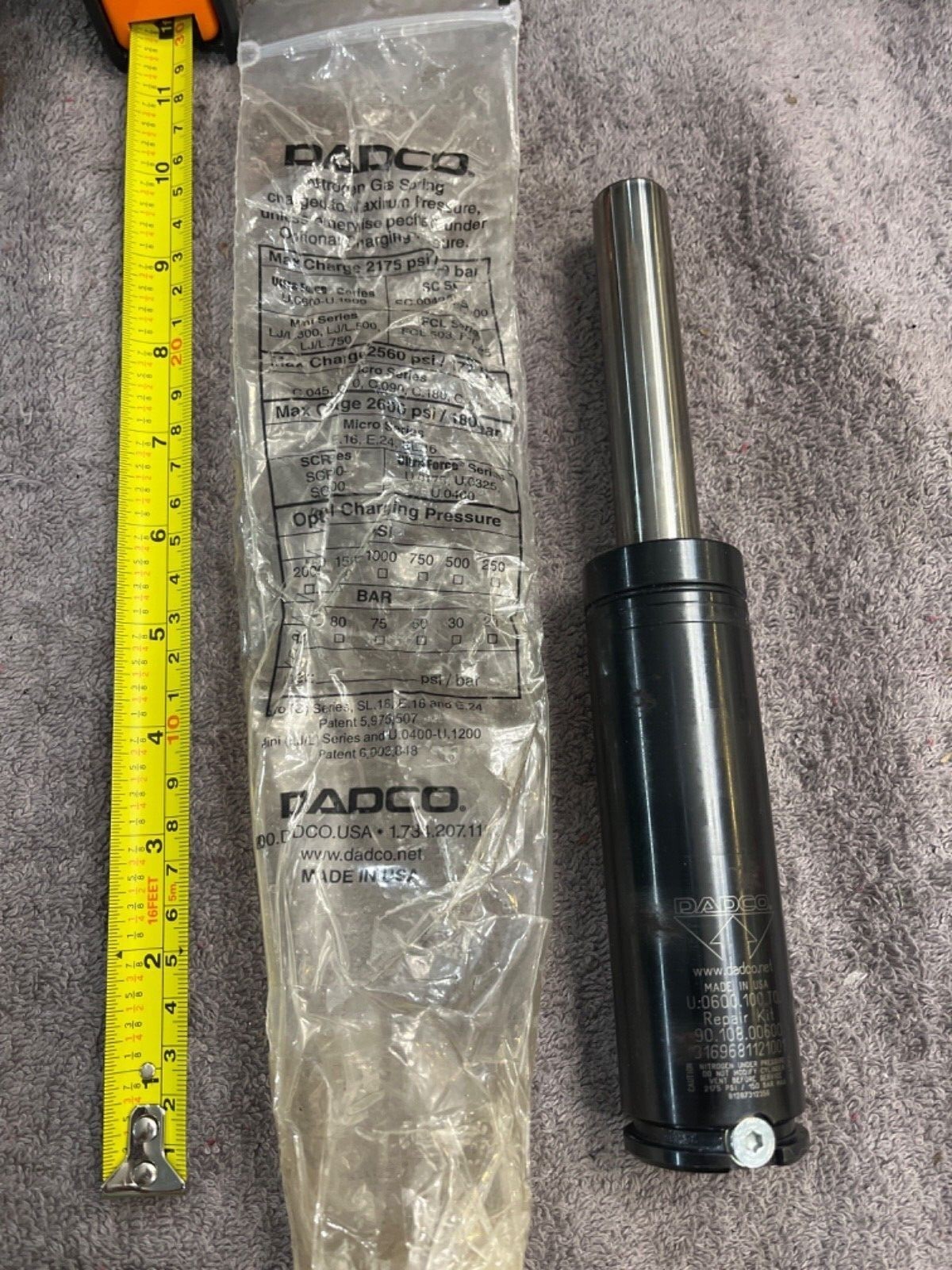 NEW- DADCO NITROGEN GAS SPRING U.0600-U.1600 / MK100 4120 / SC.00420-S Repair
