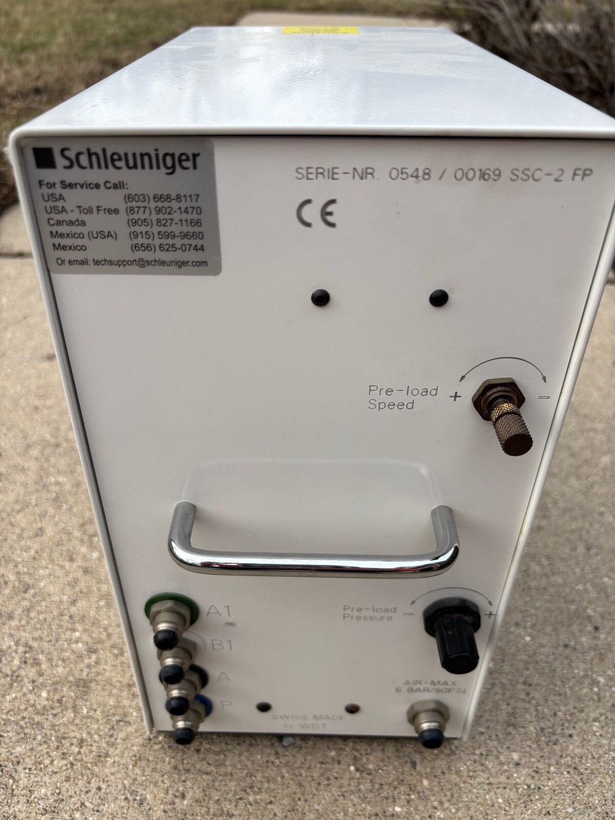SCHLEUNIGER CT 35 PNEUMATIC CRIMPING MACHINE, 85-110 PSI, 0.78″ MAX STROKE