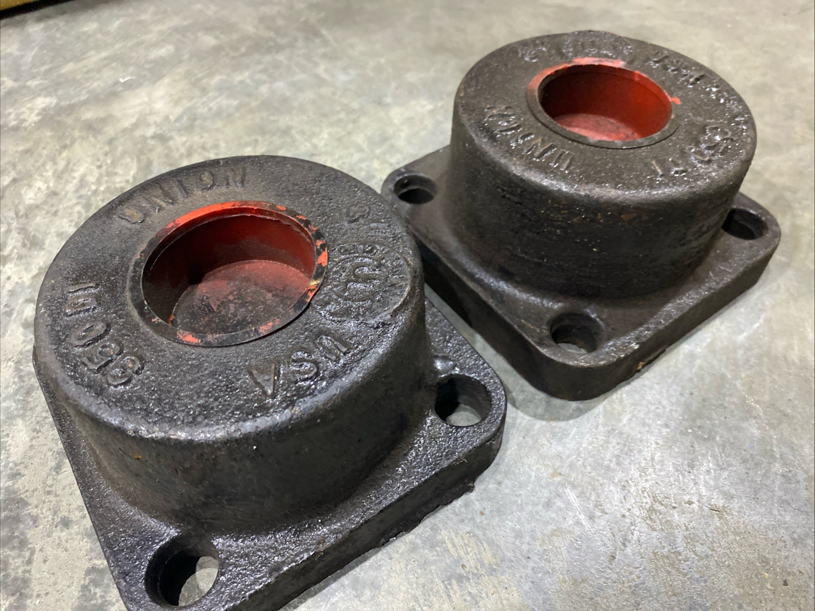 Lot of 2 – Union Ductile Iron Cap 3″ Flange Joint C153 USA 4 Bolt 350 DI