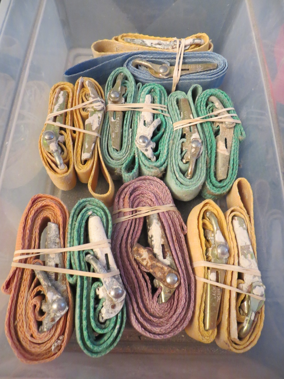 CARGO TIE DOWN 1″ STRAP KEVLOK UNIVERSAL ASSORTED USED LOT OF 18