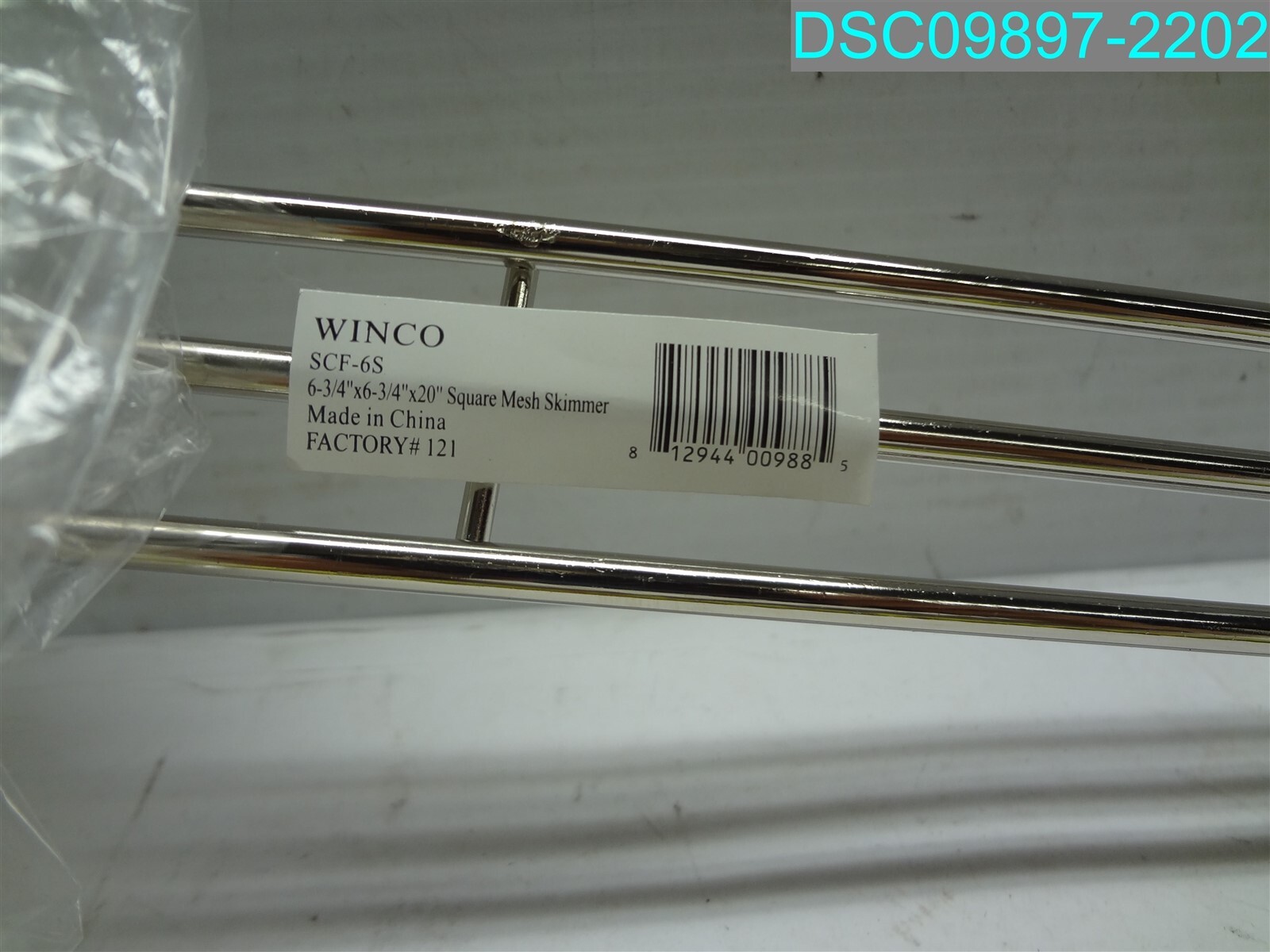 QTY=3: WINCO SCF-6S 6-3/4″ X 6-3/4″ X 20″ SQUARE MESH SKIMMER 812944009885