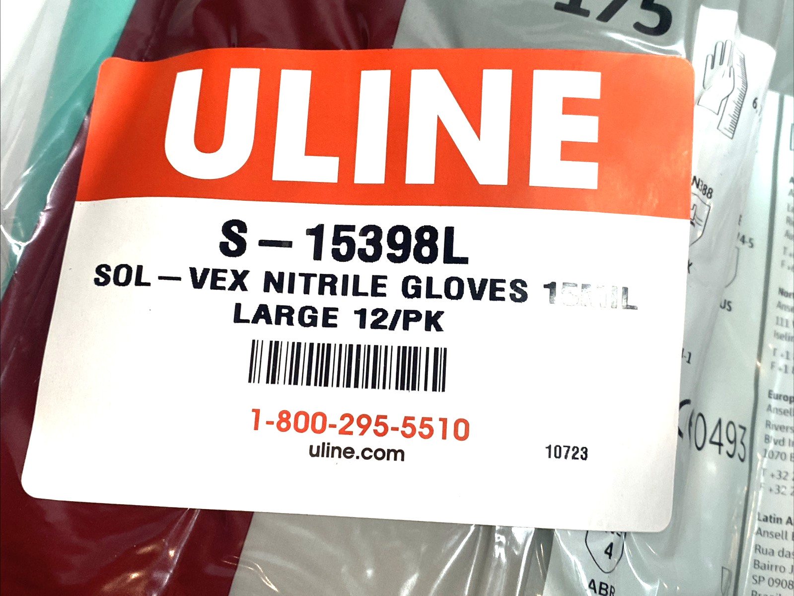 Ansell AlphaTec 37-175 Nitrile Chemical Gloves 13″ Large S-15398L PKG OF 12