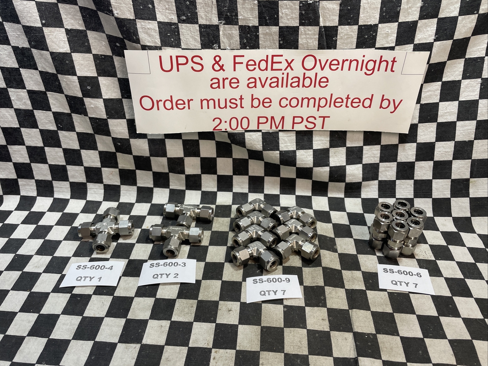 17x SWAGELOK SS-600-6 SS-600-9 SS-600-4 SS-600-3, TEE CROSS UNION 3/8″ #1374V14